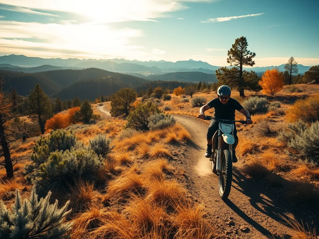 Dirt biking in the cool Arizona high country near Flagstaff